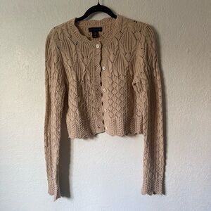 House of Harlow 1960 Crocheted Beige
Cardigan M